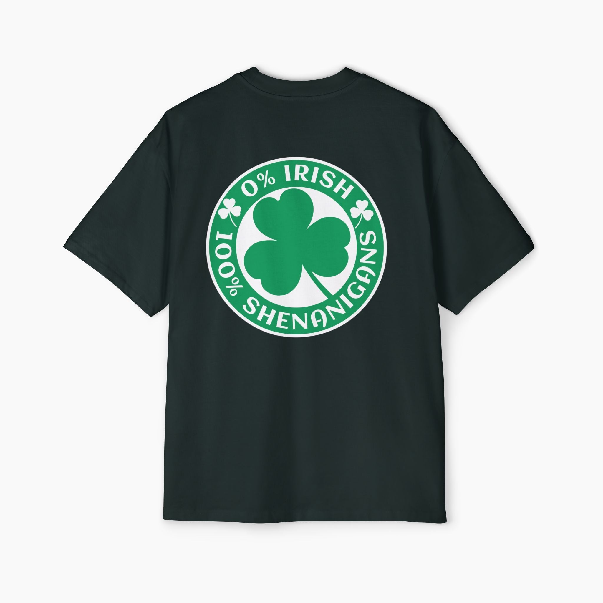 0% Irish 100% Shenanigans St Patrick's Day Boxy Oversized Tee