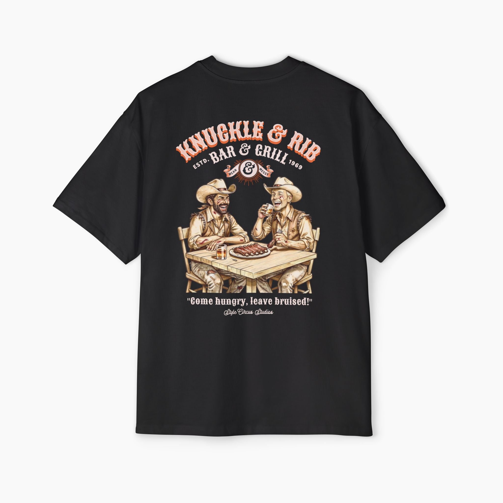 Knuckle & Rib Bar and Grill Boxy Oversized Tee
