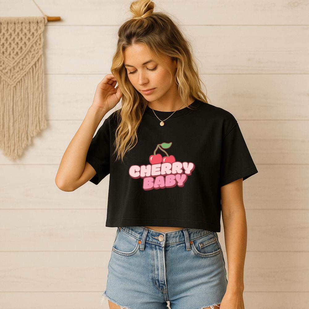 Cherry Baby Crop Tee