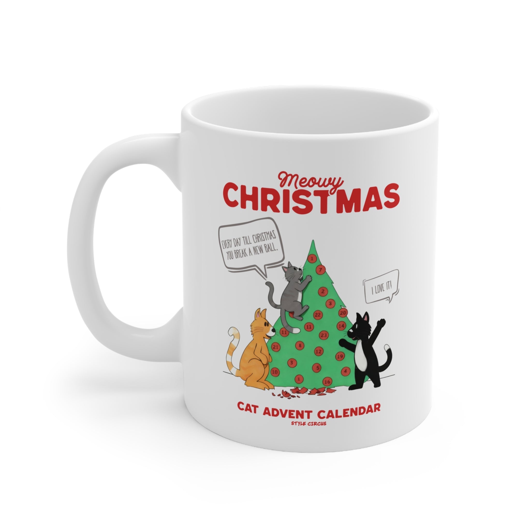 Meowy Cat Christmas Mug
