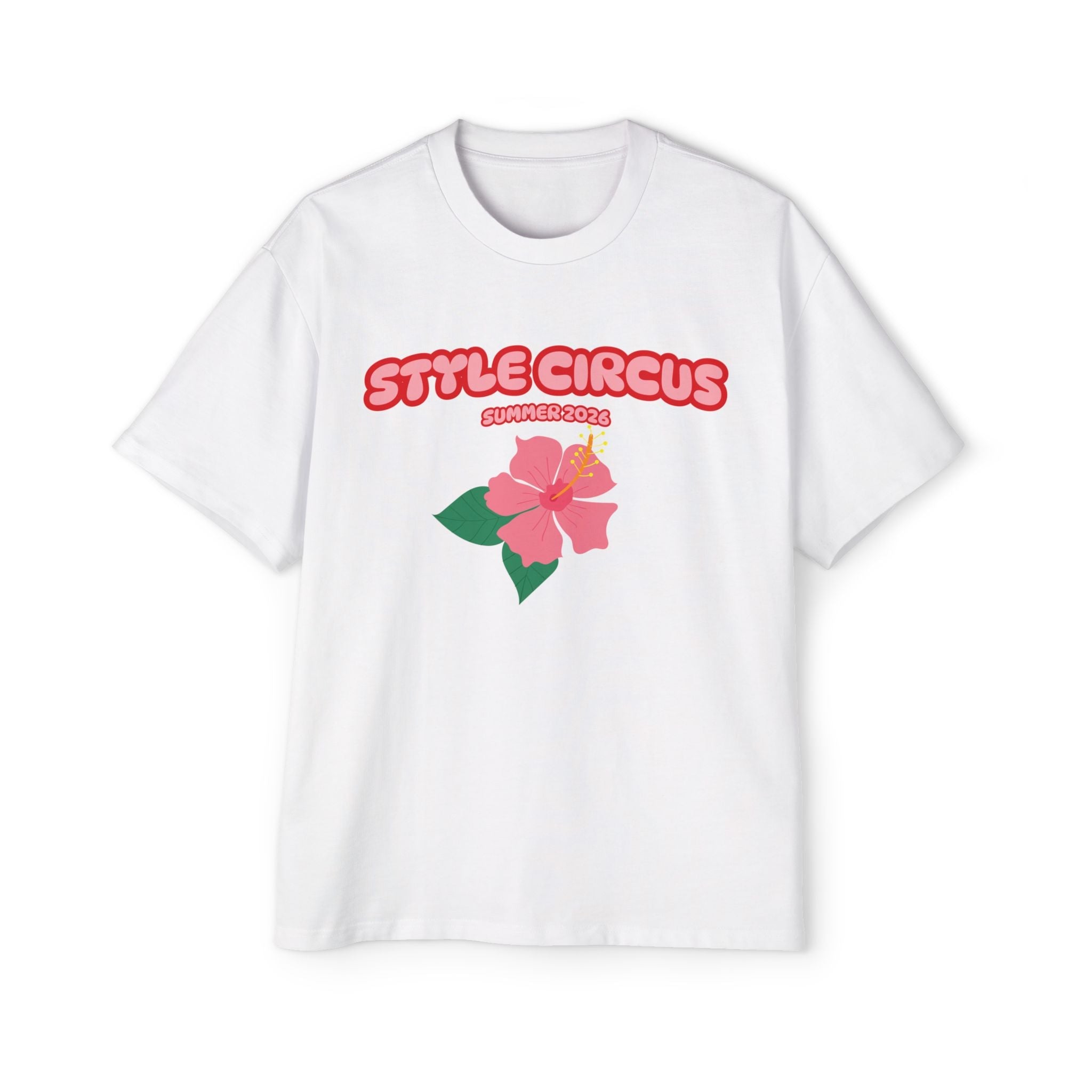 Style Circus Summer Hibiscus Boxy Oversized Tee