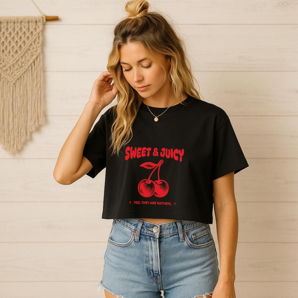 Sweet & Juicy Cherries Crop Tee