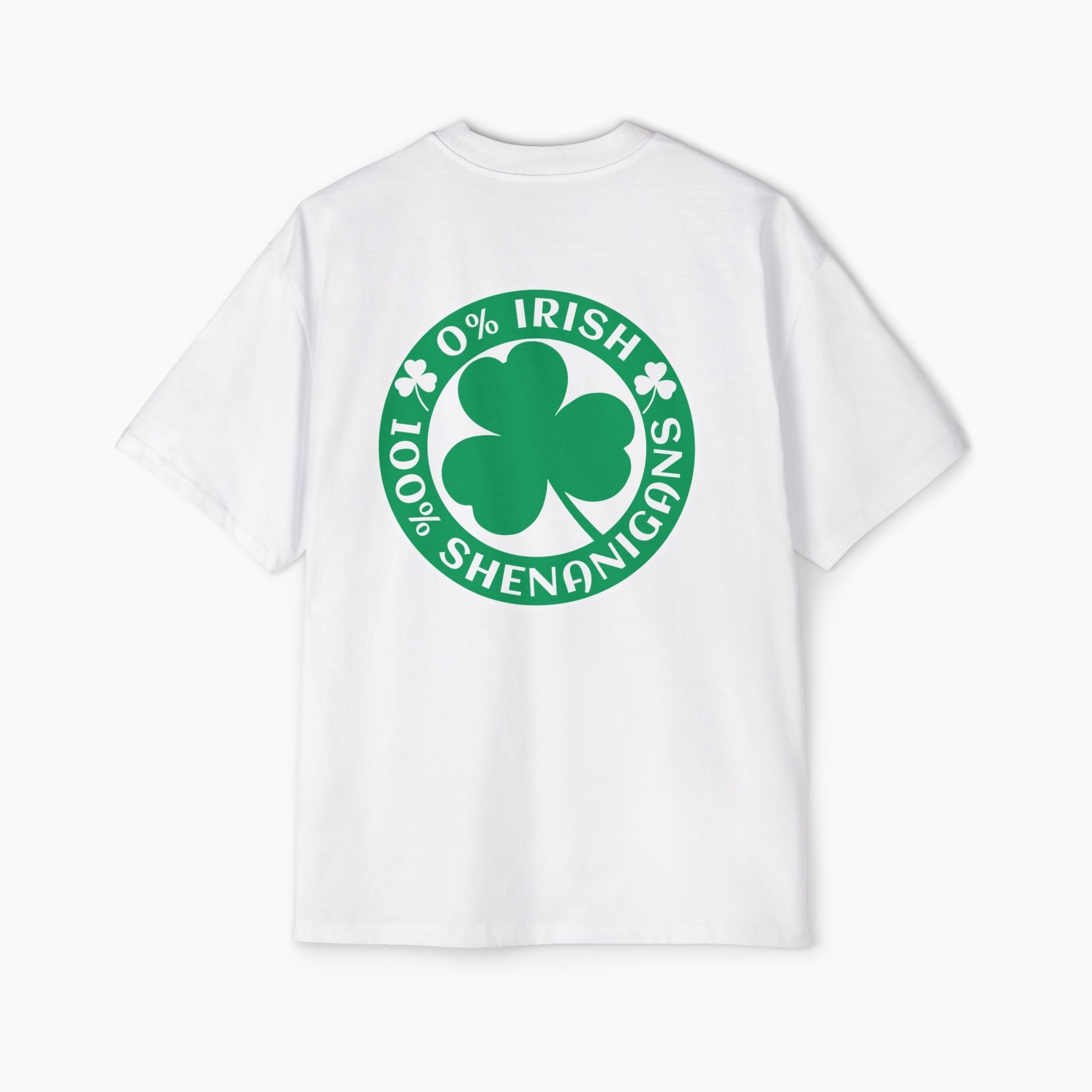 0% Irish 100% Shenanigans St Patrick's Day Boxy Oversized Tee