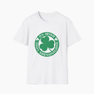0% Irish 100% Shenanigans St Patrick's Day Unisex T-Shirt