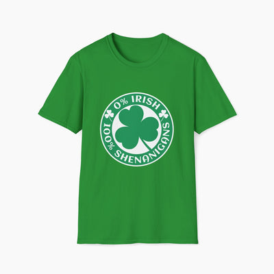 0% Irish 100% Shenanigans St Patrick's Day Unisex T-Shirt
