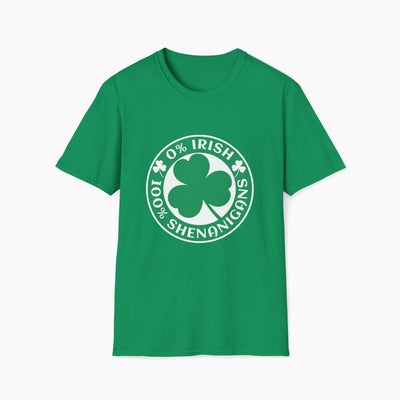 0% Irish 100% Shenanigans St Patrick's Day Unisex T-Shirt