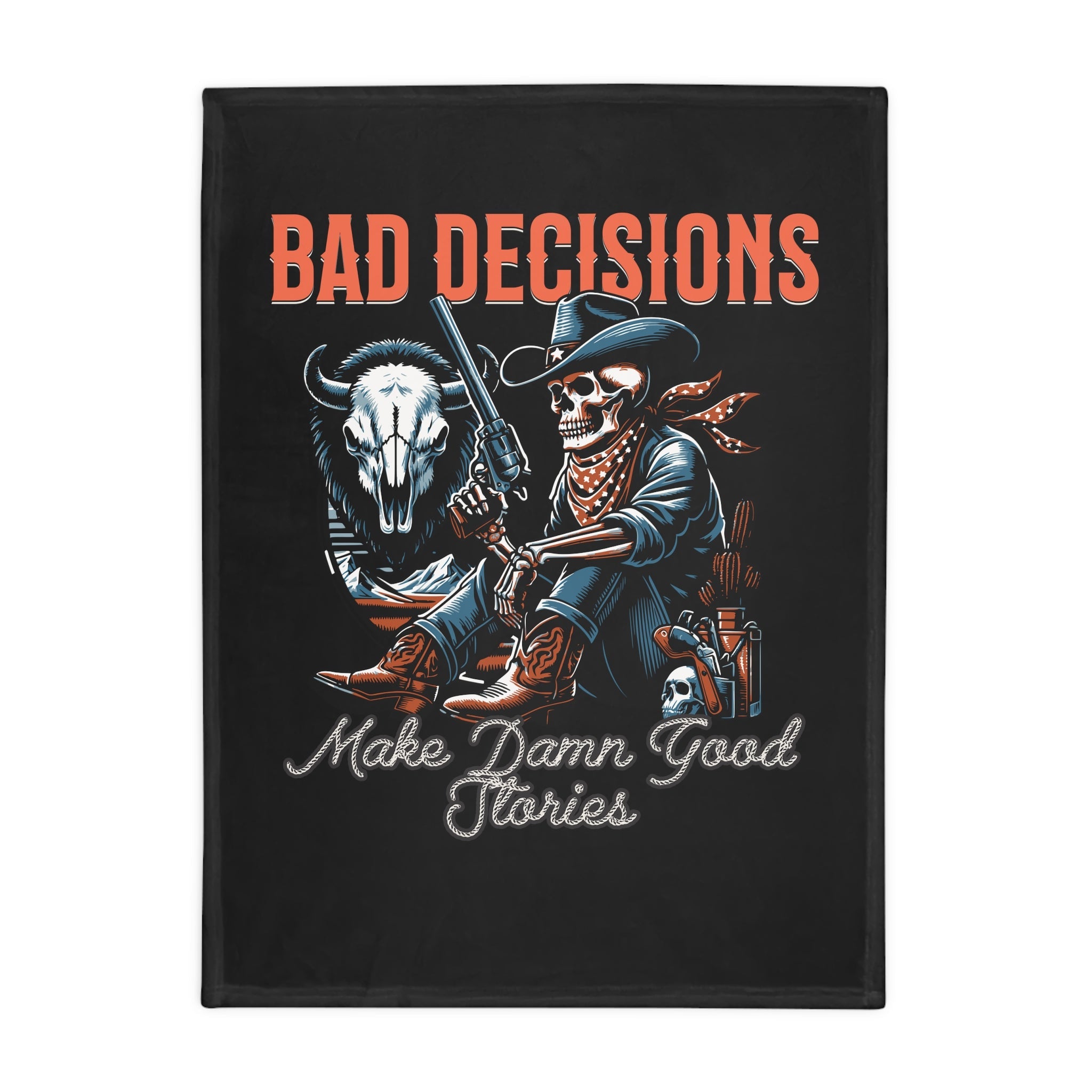 Bad Decisions Western Throw Blanket