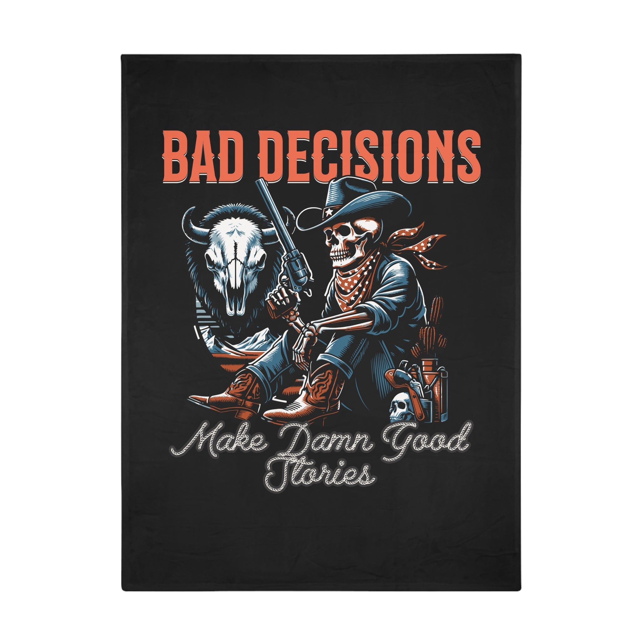 Bad Decisions Western Throw Blanket