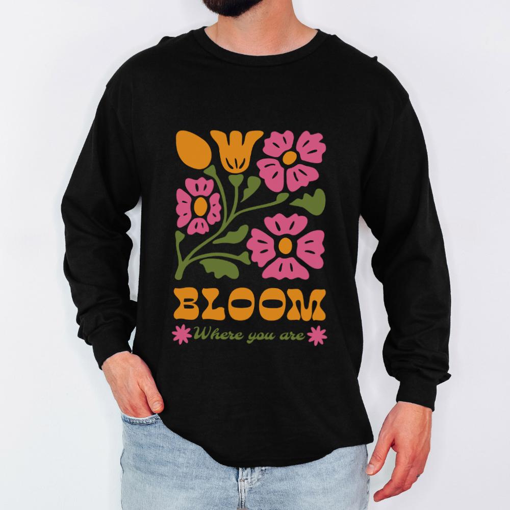 Bloom Where You Are Unisex Long Sleeves - Style Circus#color_black