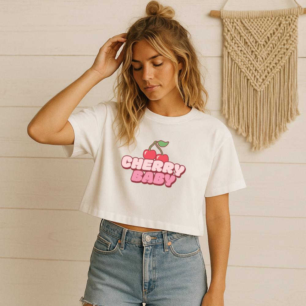 Cherry Baby Crop Tee