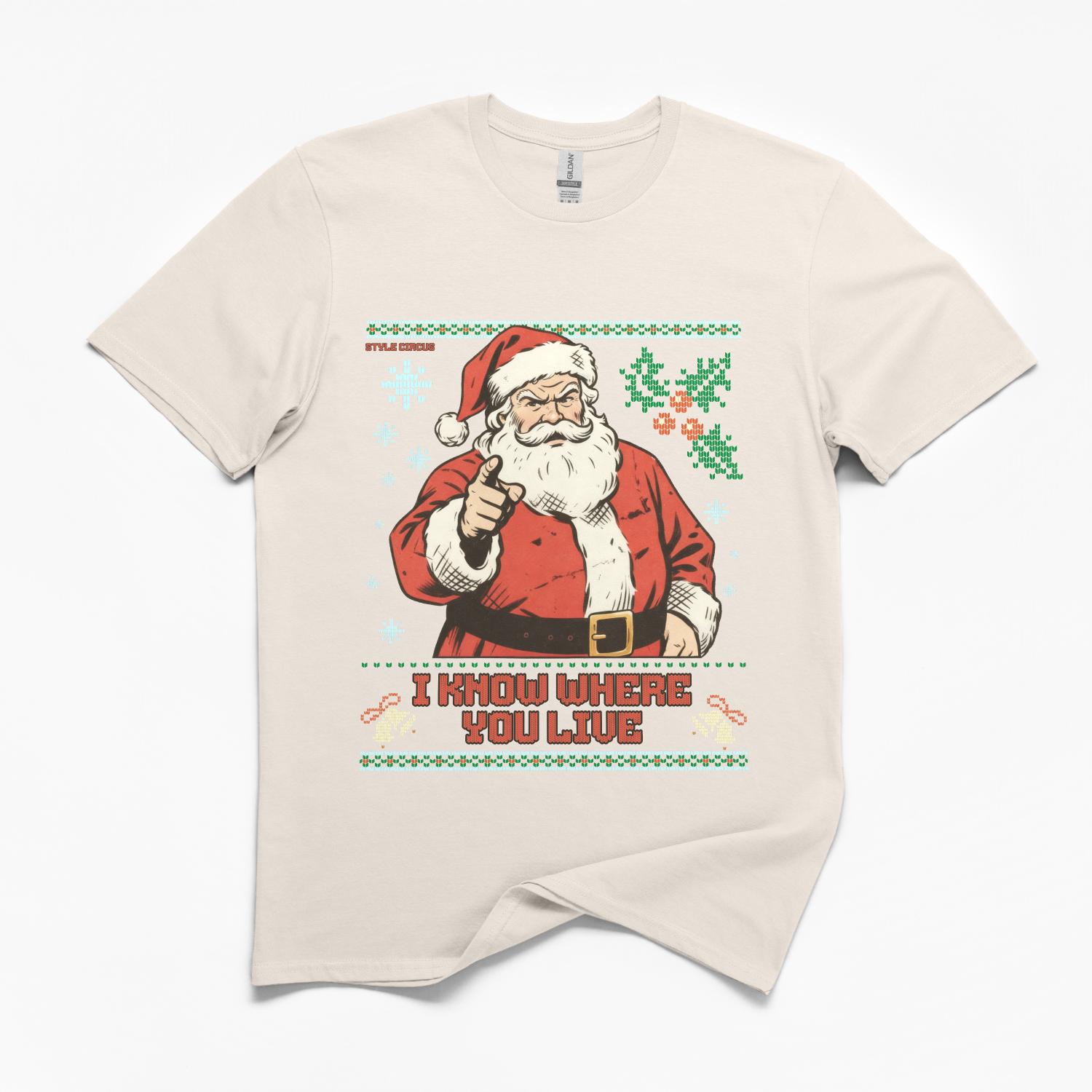 Santa Knows Where You Live Ugly Jumper T-Shirt