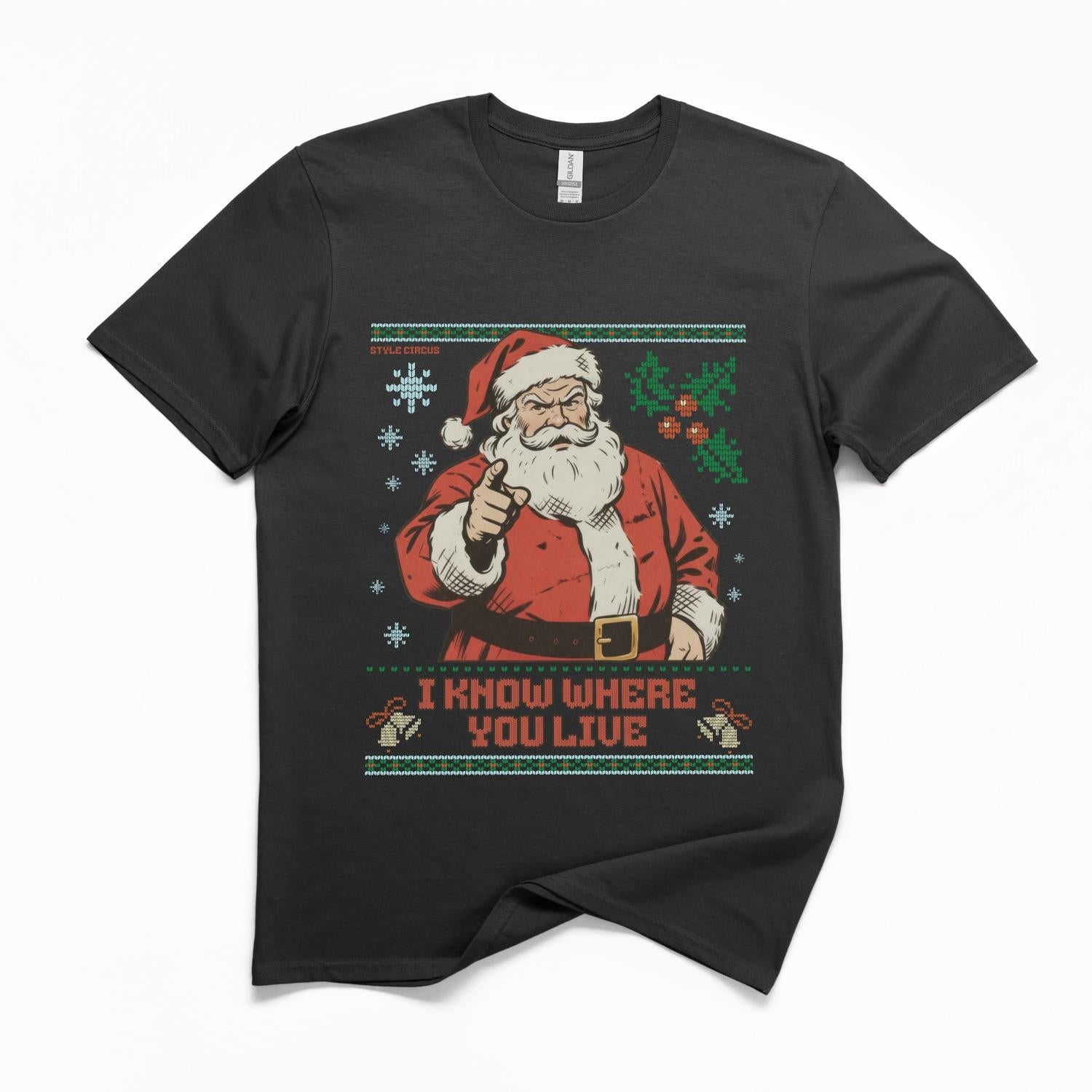 Santa Knows Where You Live Ugly Jumper T-Shirt