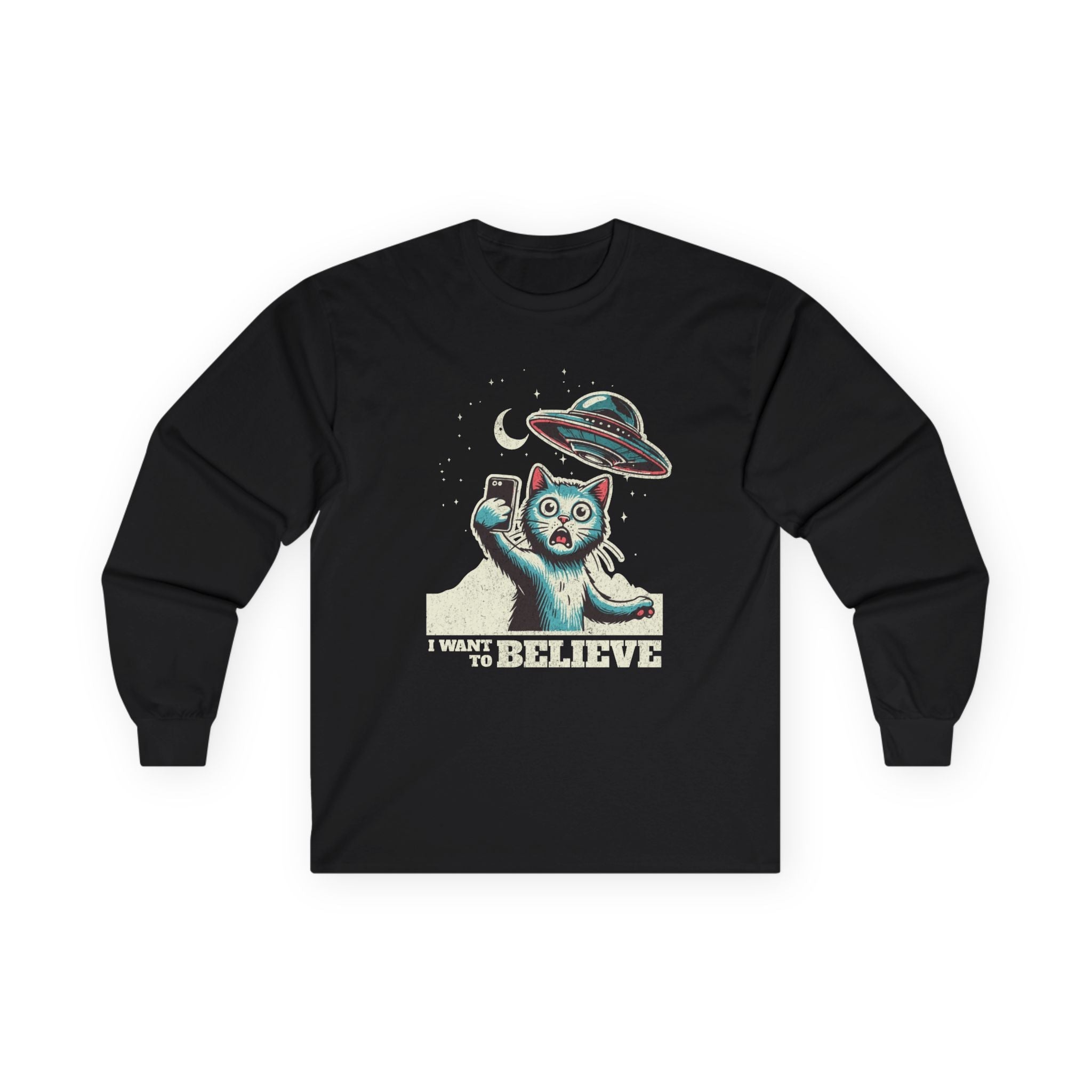 I Want To Believe Cat Unisex Long Sleeves - Style Circus