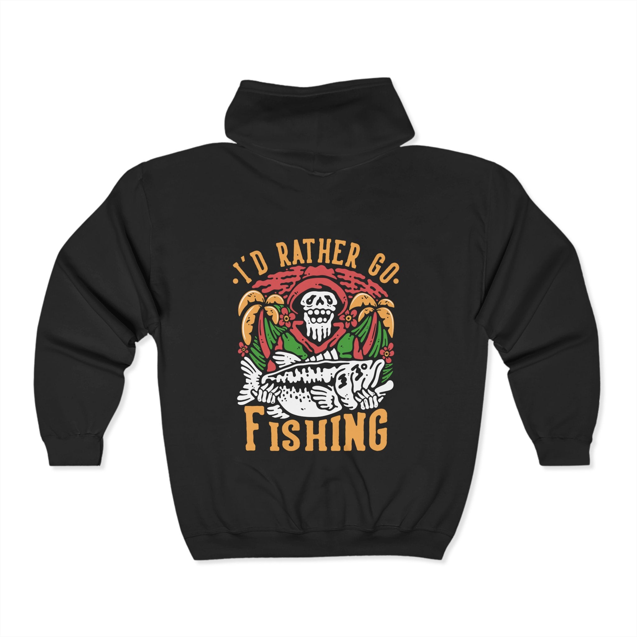 I'd Rather Go Fishing Unisex Zip-Up Hoodie