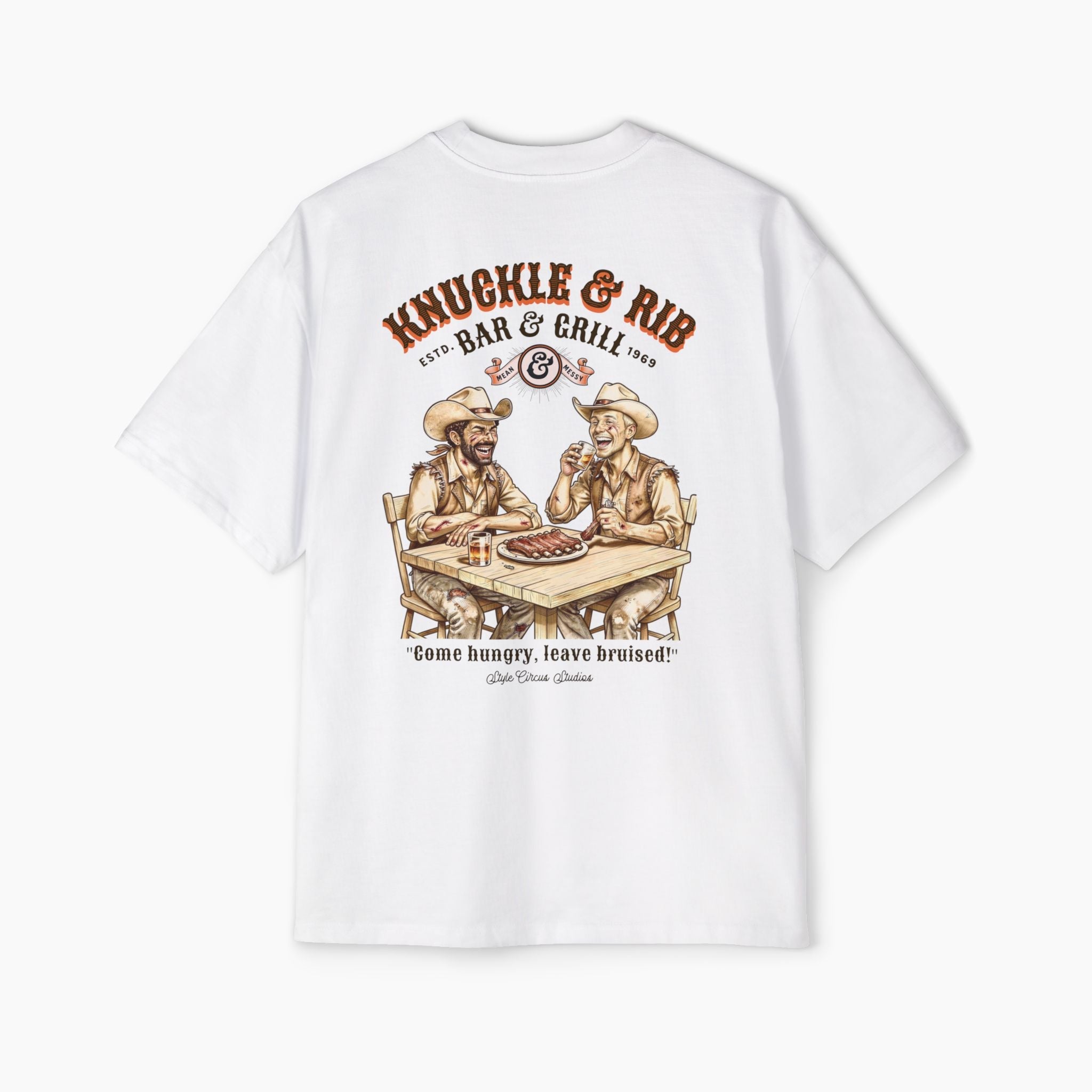 Knuckle & Rib Bar and Grill Boxy Oversized Tee
