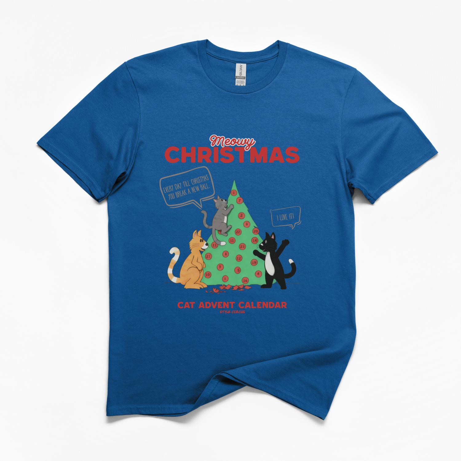 Meowy Cat Christmas T-Shirt