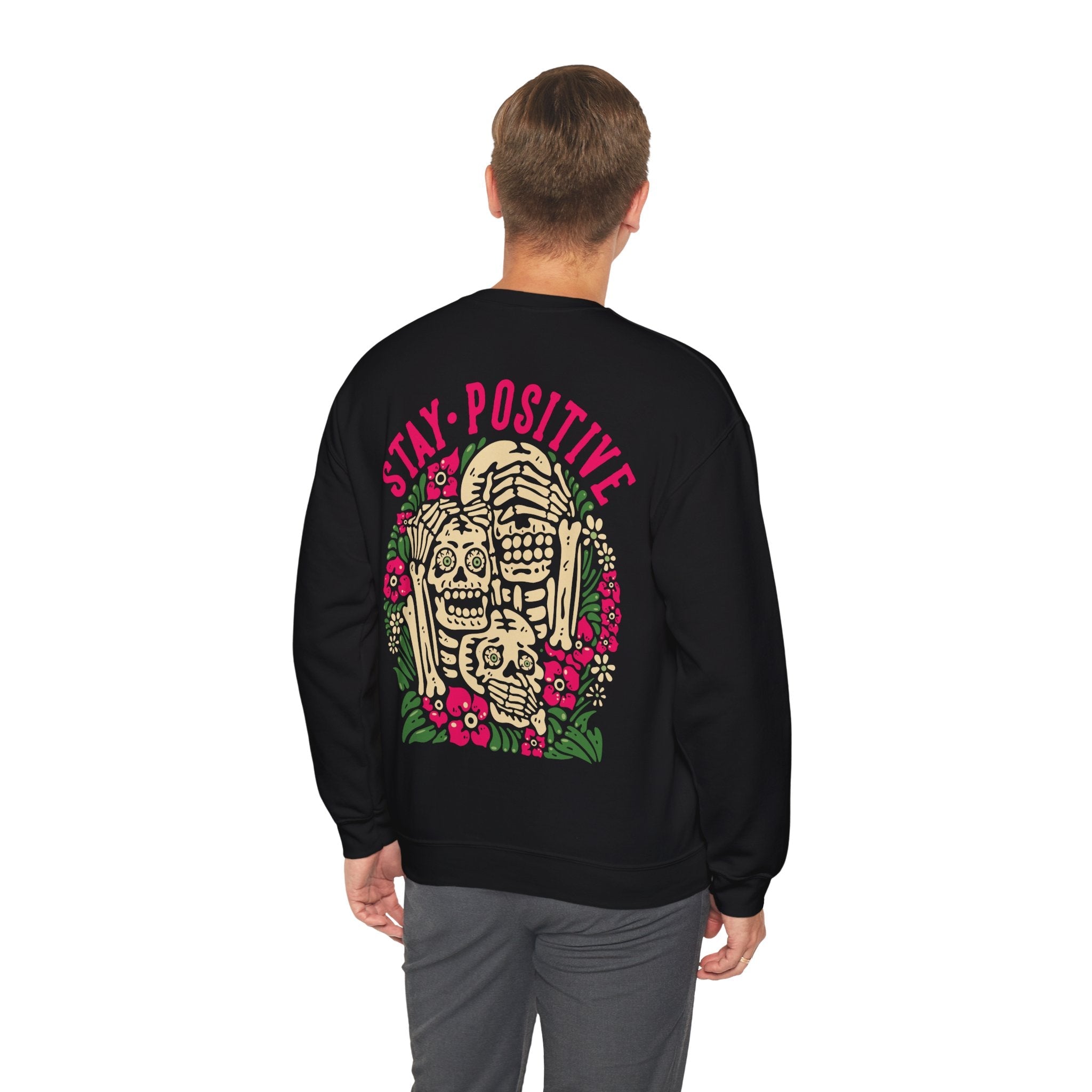 Stay Positive Unisex Sweatshirt - Style Circus#color_black