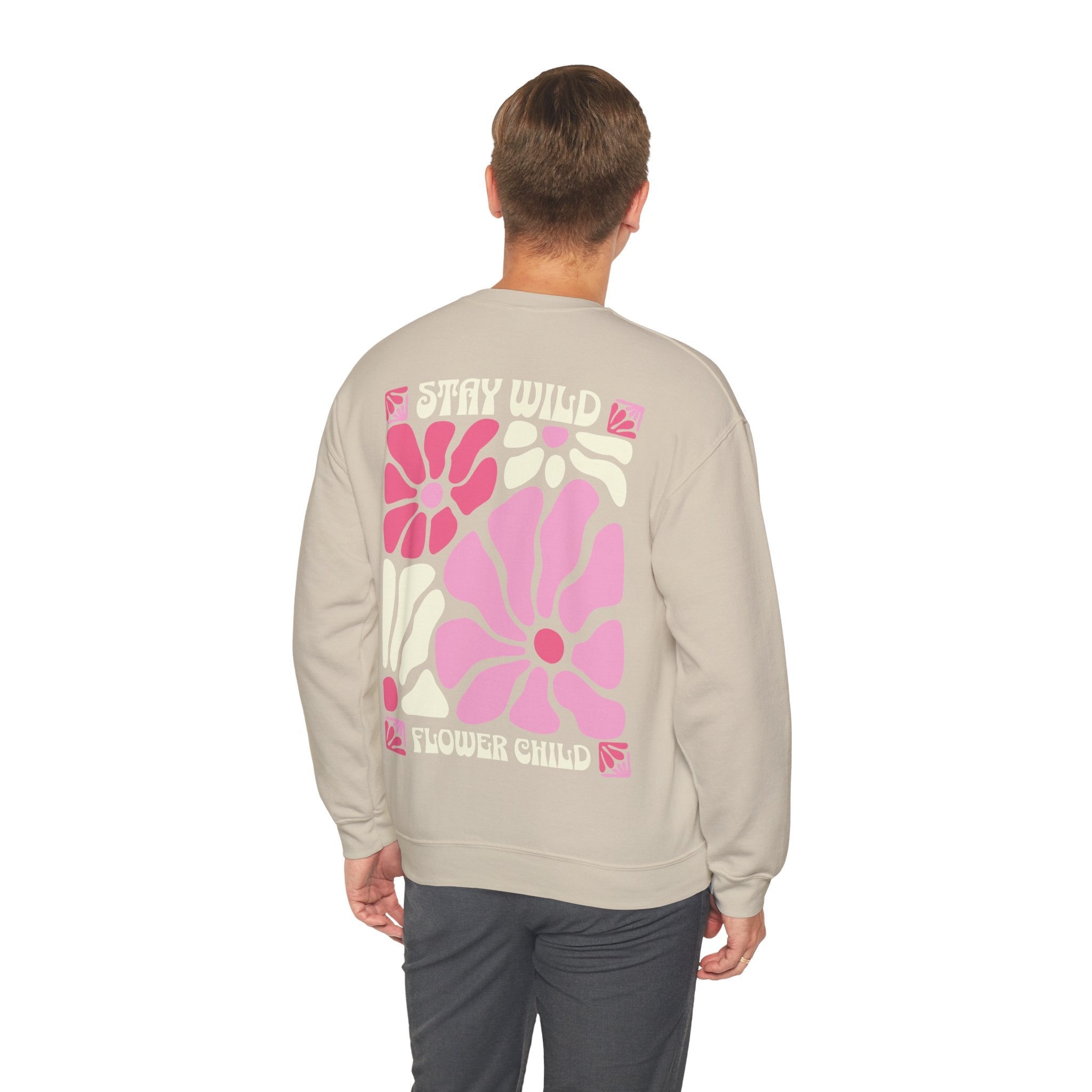 Stay Wild Flower Child Unisex Sweatshirt - Style Circus#color_sand