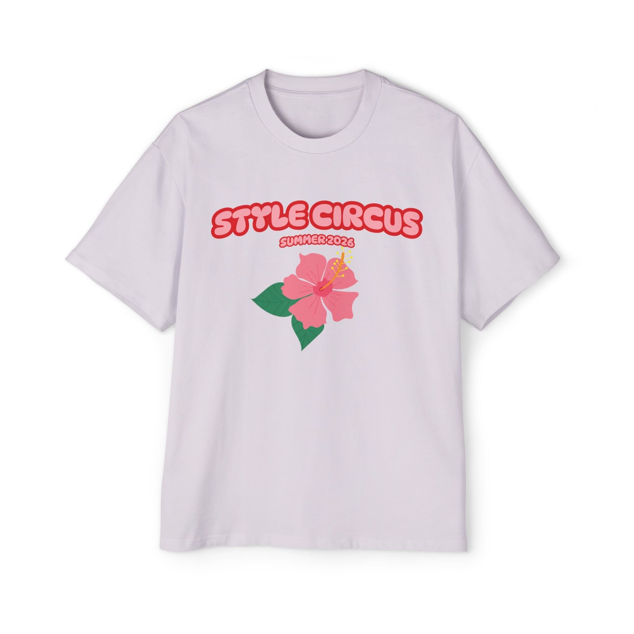 Style Circus Summer Hibiscus Boxy Oversized Tee