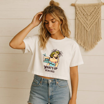 What's Up Beaches Crop Tee