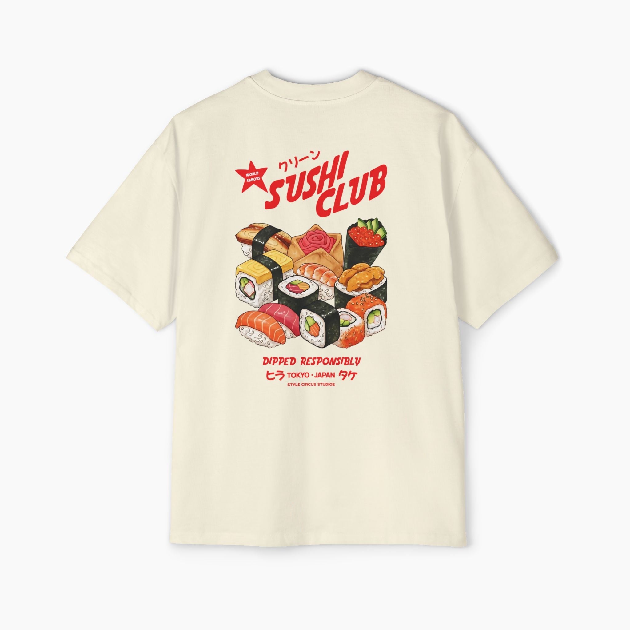 World Famous Sushi Club Boxy Oversized Tee