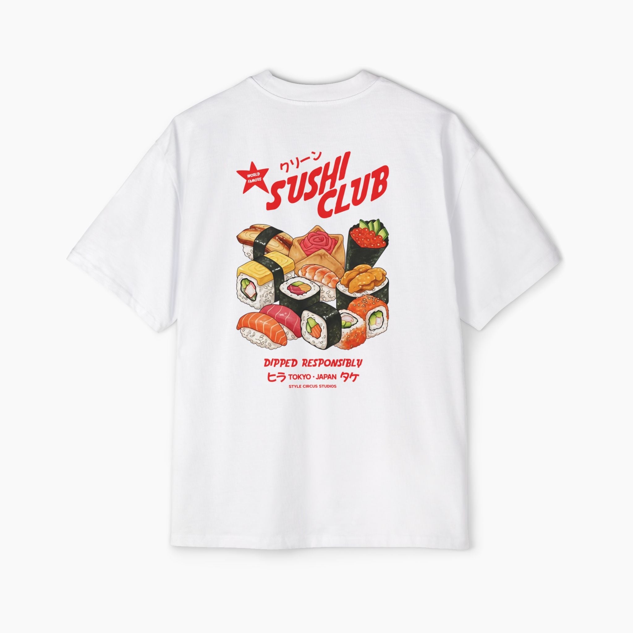 World Famous Sushi Club Boxy Oversized Tee